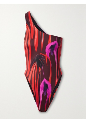 LOUISA BALLOU - One-shoulder Recycled Swimsuit - Red - x small,small,medium,large