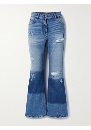 Moncler Genius - + 8 Palm Angels Distressed High-rise Straight-leg Jeans - Blue - IT38,IT40,IT42