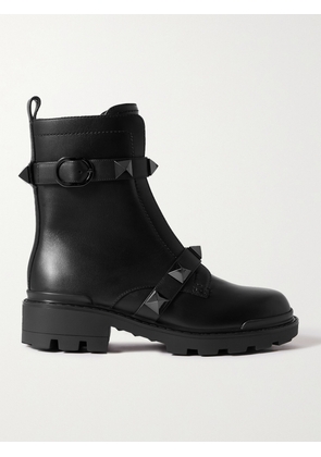Valentino Garavani - Valentino Garavani Roman Stud Leather Ankle Boots - Black - IT36,IT36.5,IT37,IT37.5,IT38,IT38.5,IT39,IT39.5,IT40,IT40.5,IT41,IT41.5