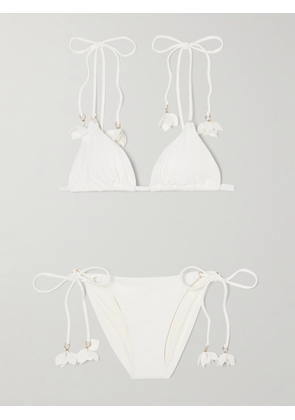 Zimmermann - Embellished Triangle Bikini - Ivory - 01,2,3,4
