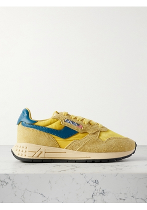 Autry - Super Vintage Brushed Suede And Leather-trimmed Mesh And Shell Sneakers - Yellow - IT35,IT36,IT37,IT38,IT39,IT40,IT41,IT42