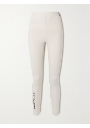 Moncler Grenoble - Printed Stretch-jersey Leggings - White - xx small,x small,small,medium,large,x large,xx large