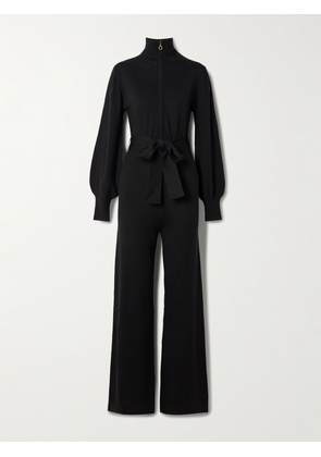 We Norwegians - Geilo Belted Merino Wool Jumpsuit - Black - x small,small,medium,large