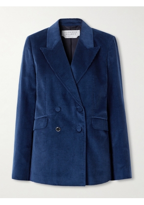 Gabriela Hearst - Angela Double-breasted Cotton-corduroy Blazer - Blue - IT36,IT38,IT40,IT42,IT44,IT46,IT48