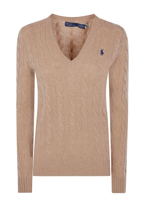 Polo Ralph Lauren cable-knit V-neck sweater - Neutrals