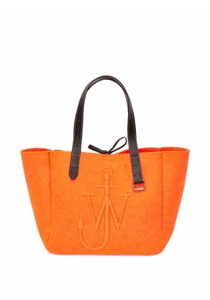 JW Anderson Belt embroidered-logo tote bag - Orange