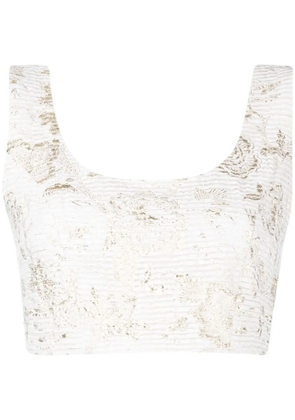 Bambah floral-pattern cropped top - White