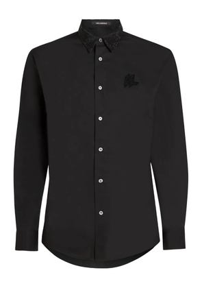 Karl Lagerfeld embellished-collar long-sleeves shirt - Black