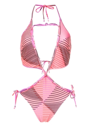 Amir Slama printed cut out swimsuit - Pink