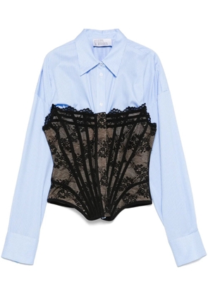 Giuseppe Di Morabito layered-design striped shirt - Blue