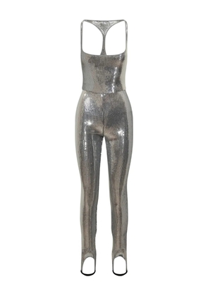 DSQUARED2 stirrup-detail full-sequin jumpsuit - Silver