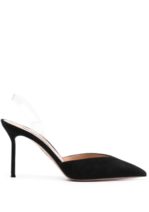 Aquazzura V Plexi 95mm suede pumps - Black