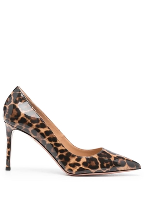 Aquazzura leopard-print 80mm pumps - Brown