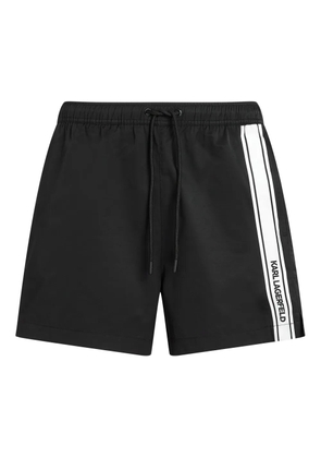 Karl Lagerfeld elongated-logo swim shorts - Black