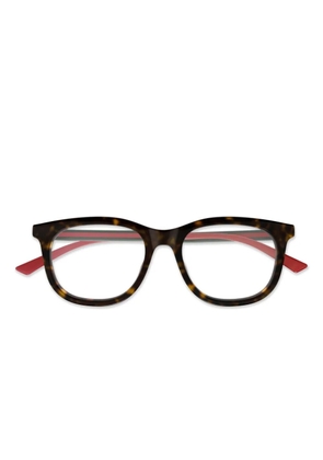 Gucci Eyewear striped roung-frame glasses - Brown