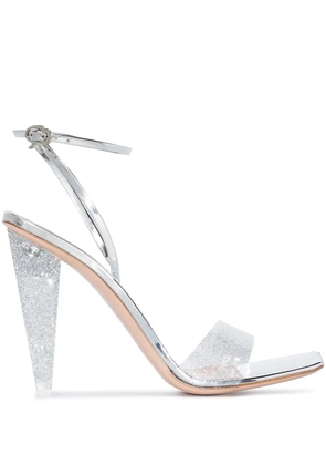Gianvito Rossi 111mm Odyssey glitter-embellished sandals - Silver