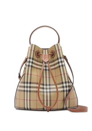 Burberry small Check bucket bag - Neutrals