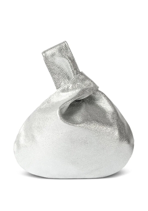 MARY SMALLWOOD knotted leather clutch - Silver