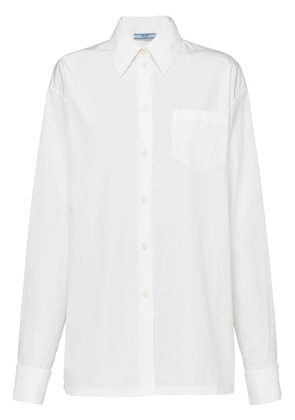 Prada triangle-logo poplin shirt - White