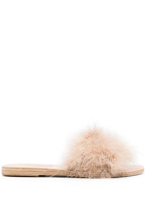 Ancient Greek Sandals Mia Marabu flat feather sandals - Neutrals