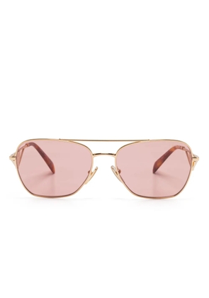 Prada Eyewear triangle-logo sunglasses - Gold