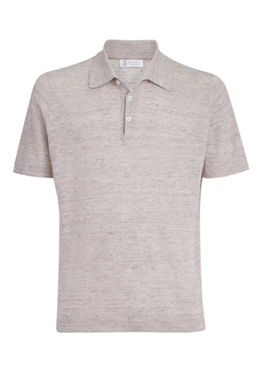Brunello Cucinelli short-sleeves knit polo shirt - Neutrals