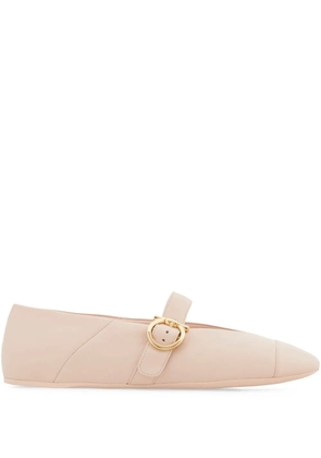 Ferragamo Gancini-buckle ballet flats - Pink
