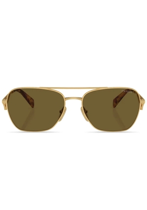 Prada Eyewear triangle-logo pilot sunglasses - Gold
