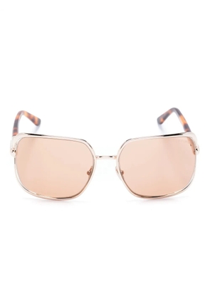 TOM FORD Eyewear oversized-frame metal sunglasses - Brown