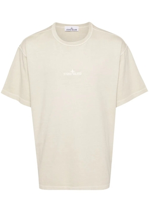 Stone Island logo-embroidered cotton T-shirt - Neutrals