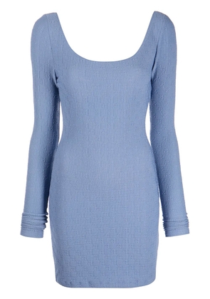 Alexander Wang embroidered-logo fitted dress - Blue
