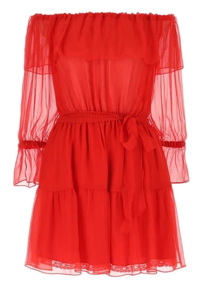 Gucci off-shoulder silk minidress - Red