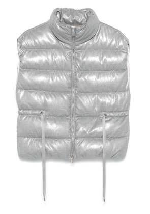 Peserico lamé-effect gilet - Grey