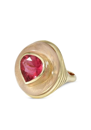 Retrouvaí 14K yellow gold Classic Lollipop quartz and tourmaline ring