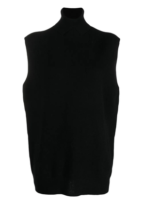 Vanisè roll-neck sleeveless cashmere jumper - Black