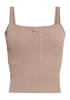 JW Anderson bow-detail open-work tank top - Neutrals