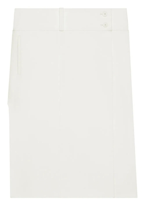Courrèges belted slit skirt - White