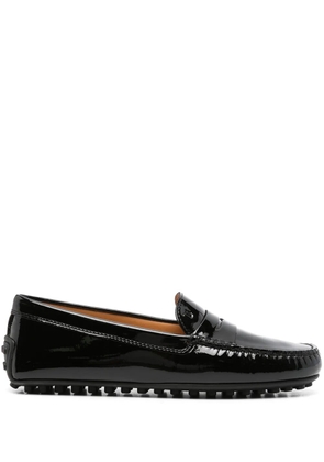 Tod's penny slot patent-leather loafers - Black