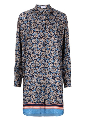 Ferragamo floral-print oversized silk shirt - Neutrals