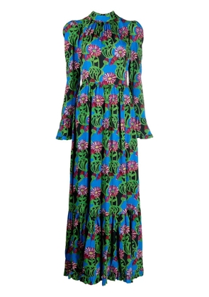 La DoubleJ floral-print tiered maxi dress - Green
