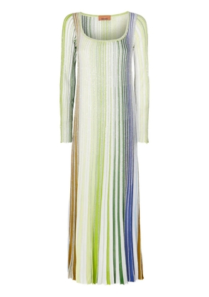 Missoni striped long-sleeved dress - Green
