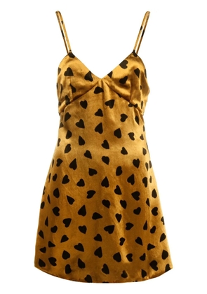 Saint Laurent all-over heart-print dress - Yellow