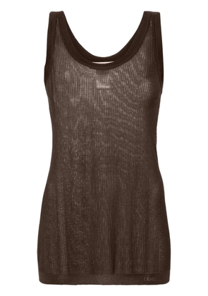 LEMAIRE fine-ribbed seamless tank top - Brown