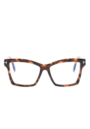 TOM FORD Eyewear light-filtering square-frame glasses - Brown