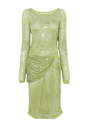 Christopher Esber Cirrus Hotfix Cutaway midi dress - Green
