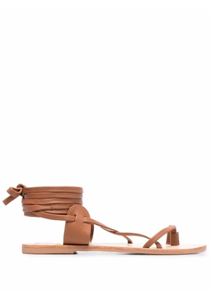 Manebi x Alex Rivière leather sandals - Brown