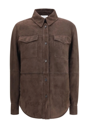 The Row panelled suede shirt jacket - Brown