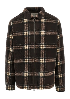Foret checked-pattern zip-fastening sweater - Brown