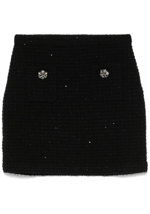 Self-Portrait textured knit mini skirt - Black