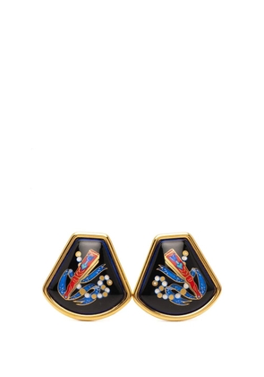 Hermès Pre-Owned 2000-2025 Enamel Cloisonne Clip On Earrings costume earrings - Black